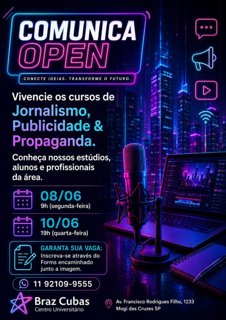 Open Comunica: Centro Universitário Braz Cubas se prepara para evento na próxima semana